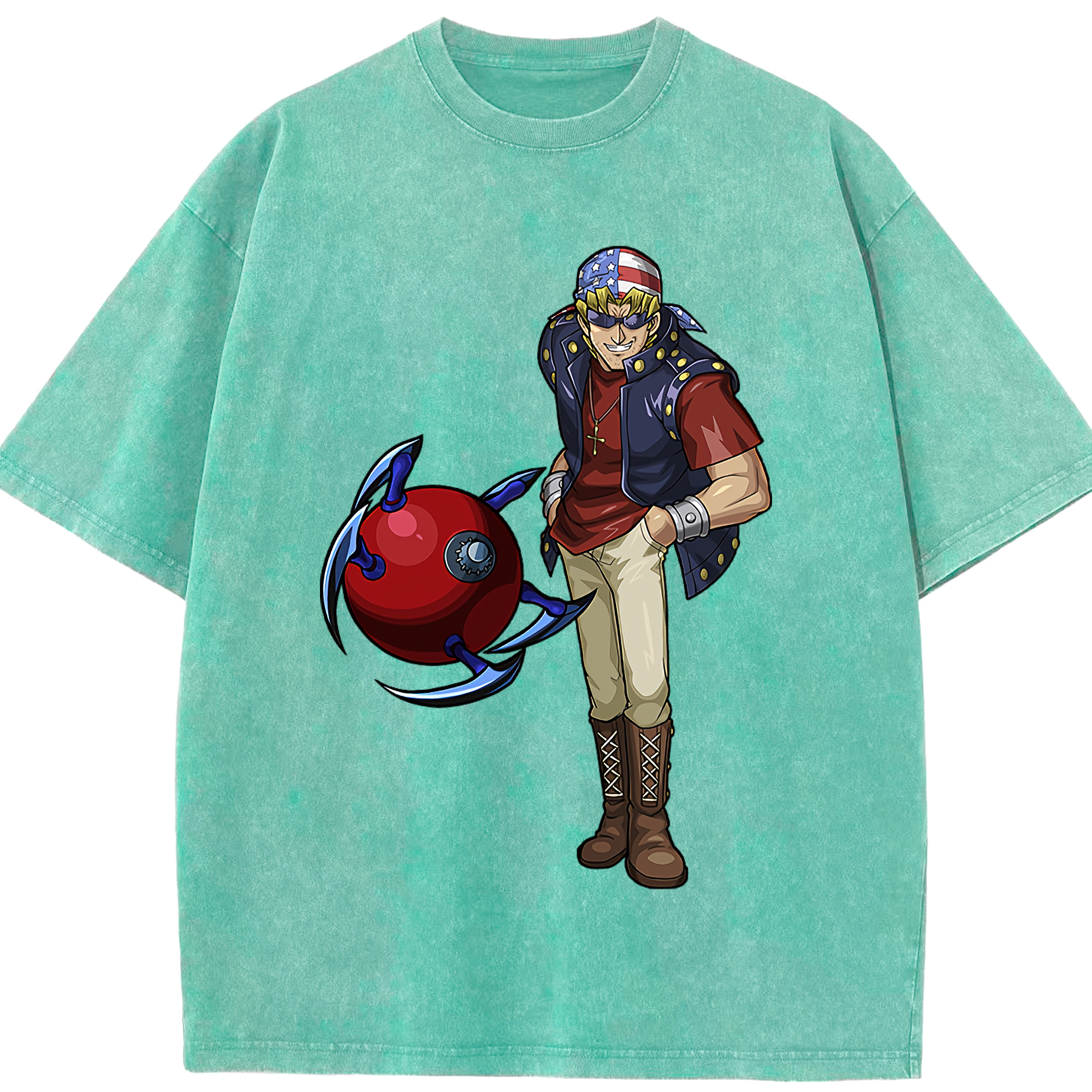 （画像用） 遊☆戯☆王 Yu-Gi-Oh! 綿100% ヴィンテージ風 半袖Tシャツ（フロントプリント）